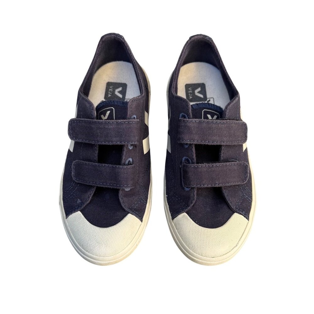 VEJA Navy Blue Sneakers Kids 12.5 30 Running Shoes Ollie Canvas Marine Pierre